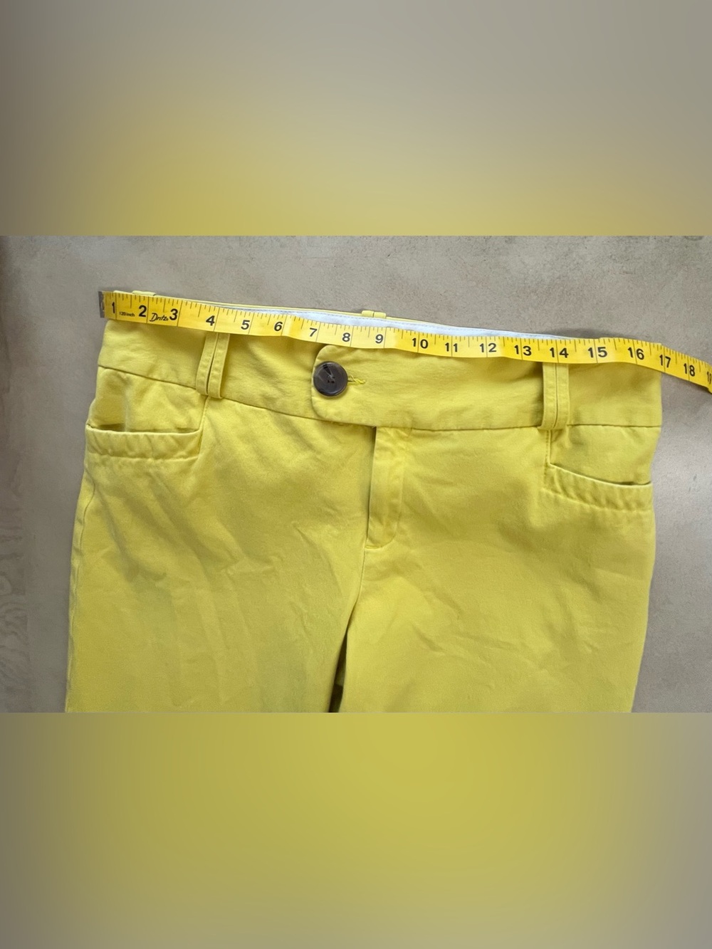 Banana Republic Martin Fit Cropped Pants Yellow Size 12 - Picture 4 of 10